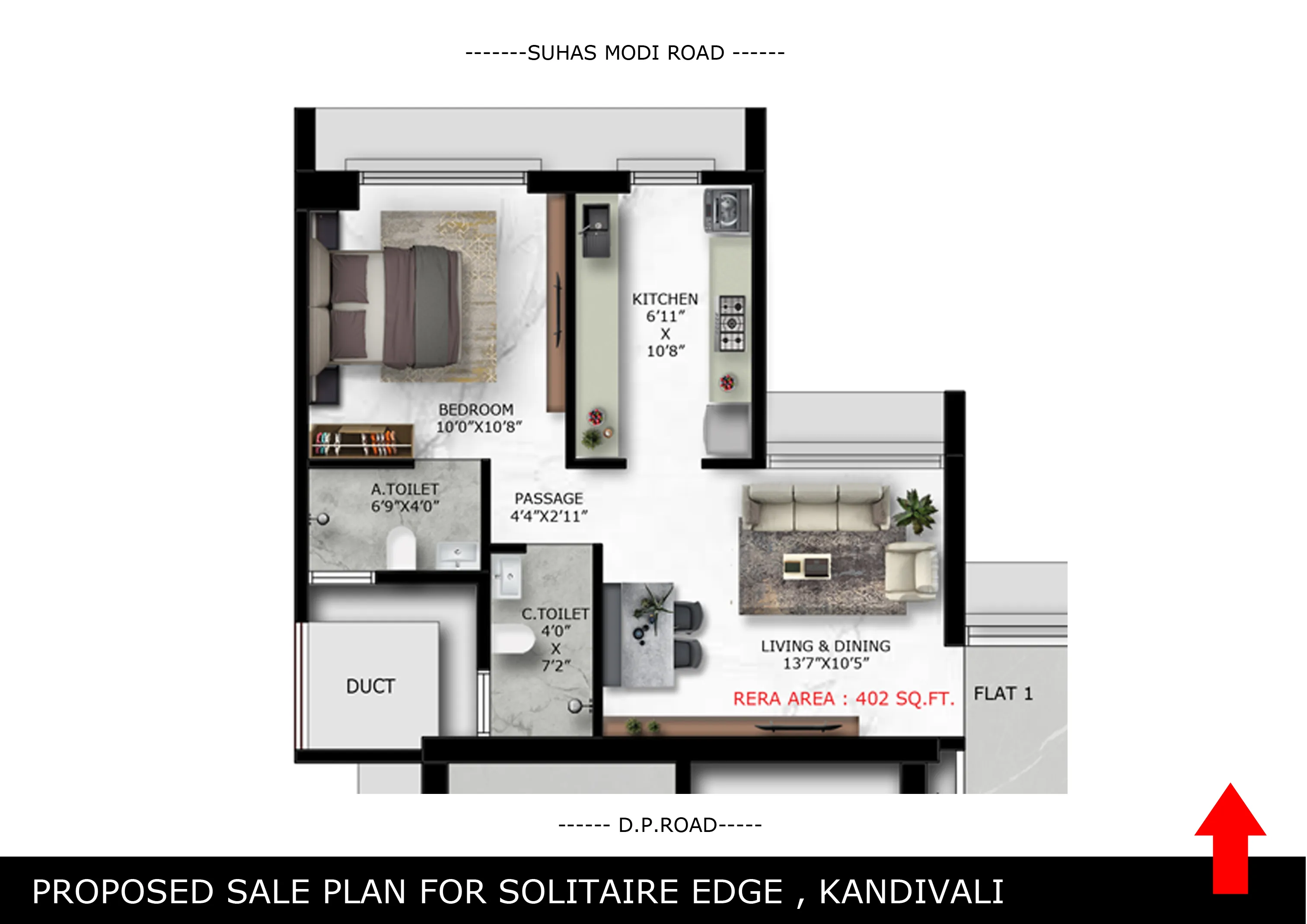 1BHK - 402 Sq.Ft.
